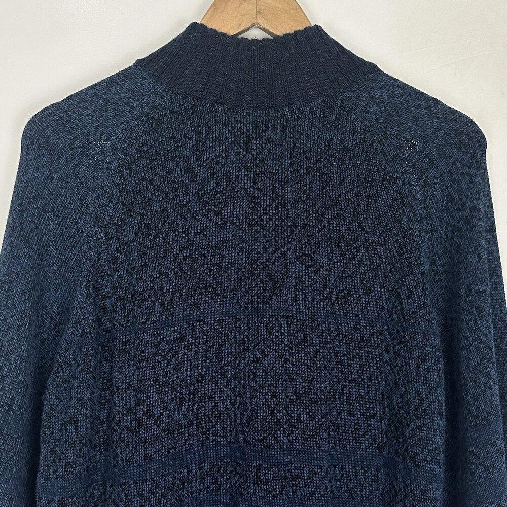 Peruvian Connection Ombre Blue Pima Cotton Cardigan Sweater Boho Size Large - Picture 10 of 12